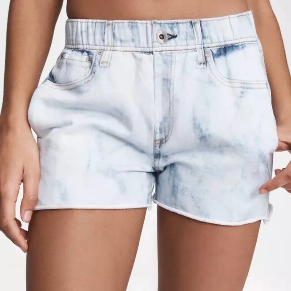 rag & bone - miramar cotton short bottoms sweatshorts knit acid wash blue